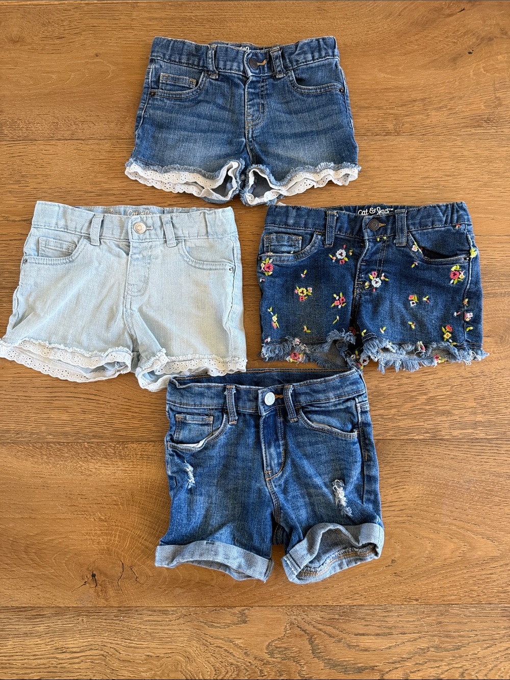 4 Pairs of Toddler Girl Shirts size 5T by Cat and Jack and Old Navy